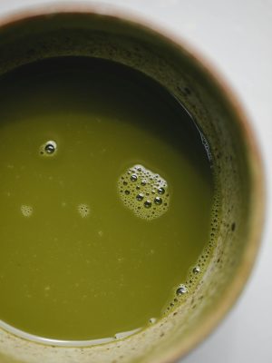 Green tea of matcha in bowl